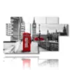 caja con foto london center red cabin - version: 7 pannelli 157x90cm
