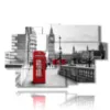 painting with photos london center red cabin - version: 9 pannelli 171x108cm