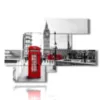 painting with photos london center red cabin - version: 8 pannelli 171x119cm
