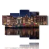 painting with photos in amsterdam illuminated at night - version: 6 pannelli 136x91cm