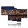 quadro con foto ad amsterdam illuminata di notte - version: 7 pannelli 171x102cm