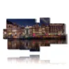 painting with photos in amsterdam illuminated at night - version: 8 pannelli 184x100cm