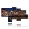 quadro con foto ad amsterdam illuminata di notte - version: 7 pannelli 184x102cm