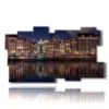tableau avec photos a amsterdam illumine la nuit - version: 11 pannelli 184x104cm