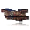 painting with photos in amsterdam illuminated at night - version: 12 pannelli 236x112cm