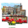 quadro con foto Amsterdam oggi con tulipani