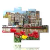 tableau avec photos amsterdam aujourd hui avec tulipes - version: 11 pannelli 186x146cm