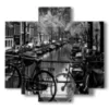 amsterdam foto citta quadro bianco e nero - version: 5 pannelli 89x85cm