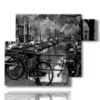 foto de la ciudad cuadrada en blanco y negro de amsterdam - version: 6 pannelli 122x96cm