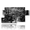 amsterdam city photo black and white painting - version: 7 pannelli 157x90cm
