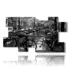 tableau noir et blanc photo de la ville d amsterdam - version: 10 pannelli 186x105cm