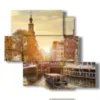 painting amsterdam city - version: 5 pannelli 104x92cm