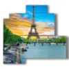 tableaux tour eiffel france - version: 4 pannelli 83x78cm