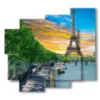 tableaux tour eiffel france - version: 5 pannelli 106x98cm
