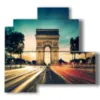 bild mit fotos der magischen lichter des pariser arc de triomphe - version: 4 pannelli 83x78cm