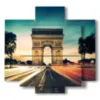 painting with photos of paris arc de triomphe magical lights - version: 5 pannelli 89x85cm