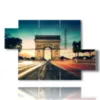 bild mit fotos der magischen lichter des pariser arc de triomphe - version: 5 pannelli 128x85cm