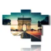 painting with photos of paris arc de triomphe magical lights - version: 6 pannelli 136x94cm