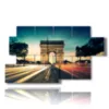 quadro con foto di parigi arco di trionfo luci magiche - version: 7 pannelli 157x90cm