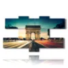 painting with photos of paris arc de triomphe magical lights - version: 7 pannelli 176x102cm
