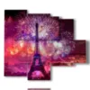 painting with photos paris new year - version: 5 pannelli 104x90cm
