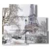 bild mit fotos von paris mit schnee in schwarzweiss - version: 5 pannelli 102x93cm