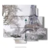 bild mit fotos von paris mit schnee in schwarzweiss - version: 6 pannelli 113x99cm