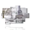 bild mit fotos von paris mit schnee in schwarzweiss - version: 9 pannelli 164x114cm