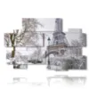 marco de fotos en blanco y negro de paris con nieve - version: 10 pannelli 176x115cm