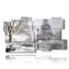 quadro con foto di parigi con la neve in bianco e nero - version: 11 pannelli 184x104cm
