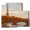 paintings with paris illuminated in autumn - version: 5 pannelli 102x93cm