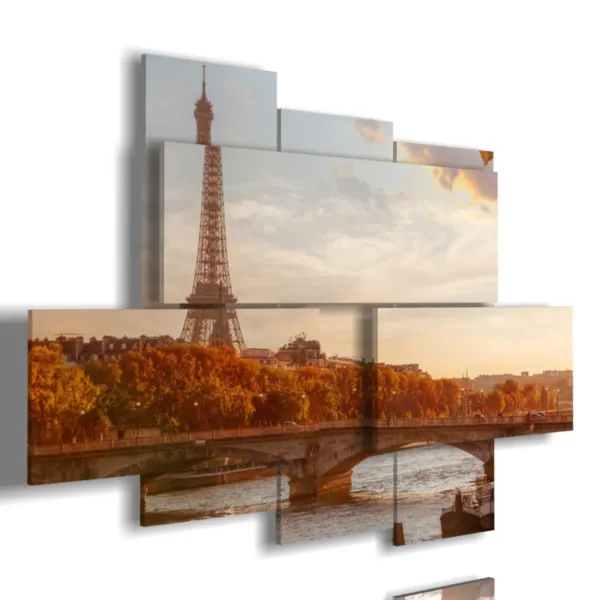 paintings of Paris illuminated in autumn