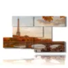 paintings with paris illuminated in autumn - version: 8 pannelli 173x100cm