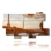 paintings with paris illuminated in autumn - version: 10 pannelli 190x110cm