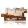paintings with paris illuminated in autumn - version: 11 pannelli 202x103cm