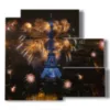 paintings with photos paris night and fireworks - version: 5 pannelli 102x93cm