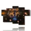 paintings with photos paris night and fireworks - version: 6 pannelli 136x91cm
