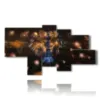 paintings with photos paris night and fireworks - version: 7 pannelli 184x102cm