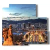 paintings with images barcelona at night - version: 5 pannelli 102x93cm
