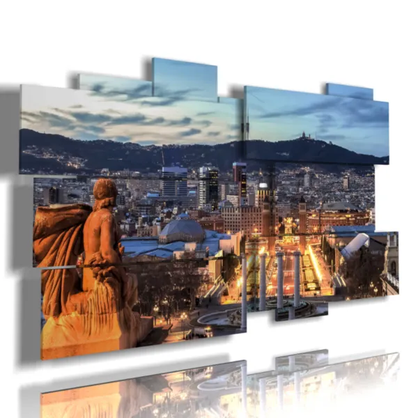 Gemälde aus Barcelona bei Nacht