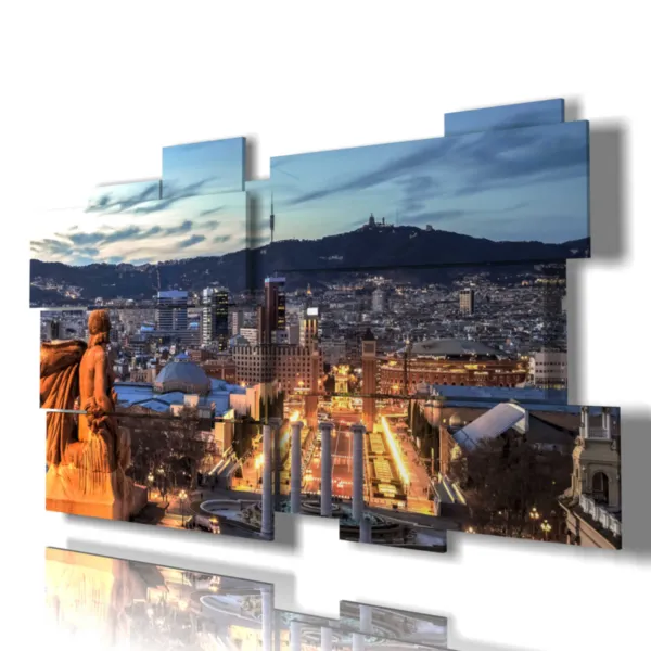 Nighttime Barcelona prints