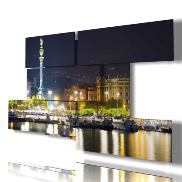 Night prints of Barcelona evening