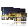 quadro con foto barcellona di sera panoramica illuminata - version: 10 pannelli 183x100cm