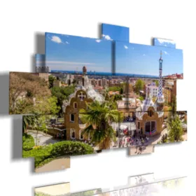 Gemälde mit Fotos von Barcelona heute