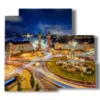 recuadro de fotos centro ciudad de barcelona de noche - version: 5 pannelli 102x93cm