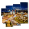 recuadro de fotos centro ciudad de barcelona de noche - version: 5 pannelli 106x98cm