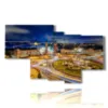 painting with photos barcelona city center at night - version: 7 pannelli 171x102cm