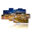 bild mit fotos stadtzentrum von barcelona bei nacht - version: 8 pannelli 184x97cm