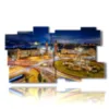 painting with photos barcelona city center at night - version: 11 pannelli 184x104cm