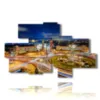 painting with photos barcelona city center at night - version: 8 pannelli 184x113cm